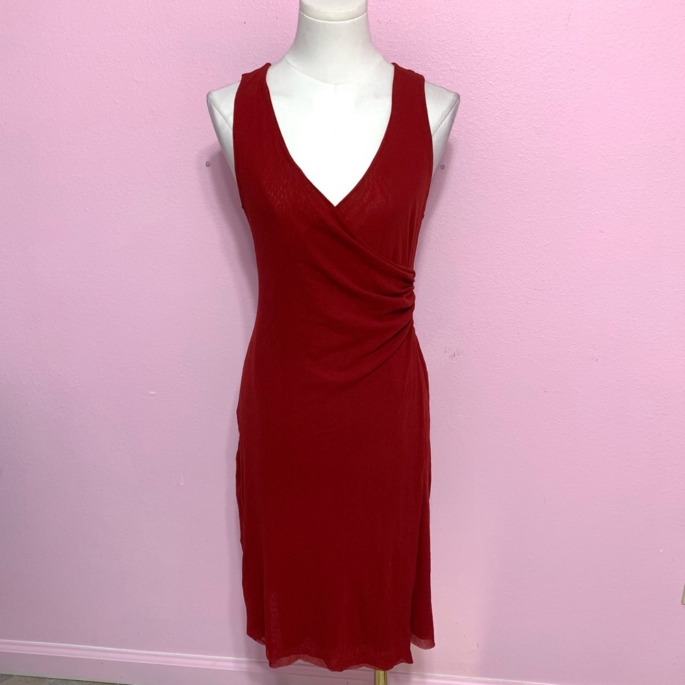 VTG bebe Red Midi Dress M - Picture 1 of 7